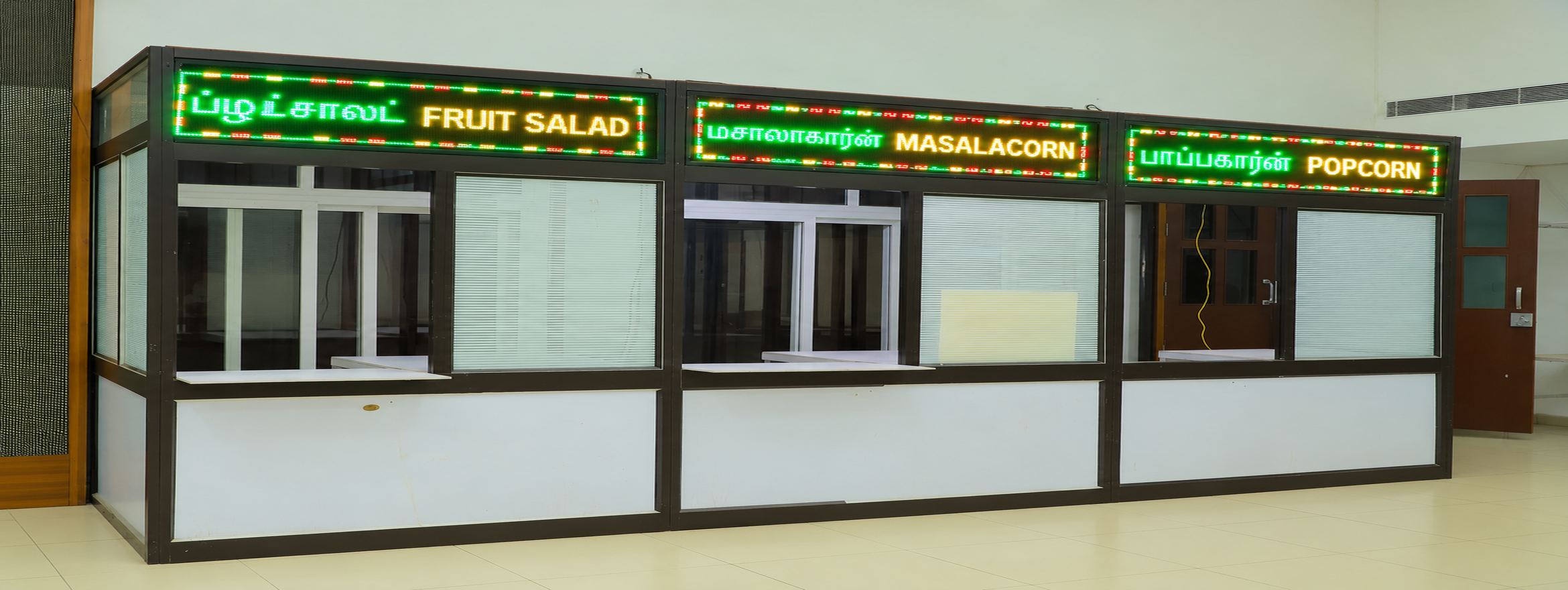 Popcorn and Fruit salad Counters
